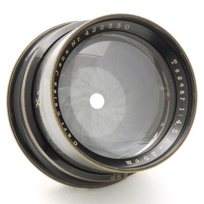 Carl Zeiss Jena 25cm F/4.5 Tessar Lens w/ X2 Aperture Barrel