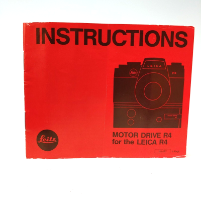 Leica Motor Drive R4 for the Leica R4 Instruction Manual