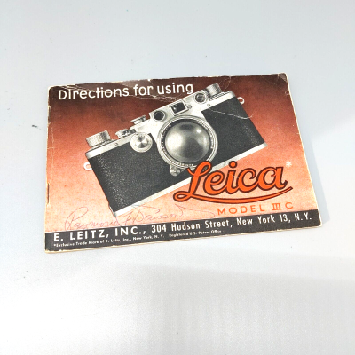 Leitz Directions for Using Leica Model IIIC Camera