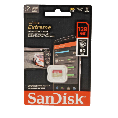 SanDisk 128GB Extreme micro SDXC UHS-I A2 V30 U3 Memory Card