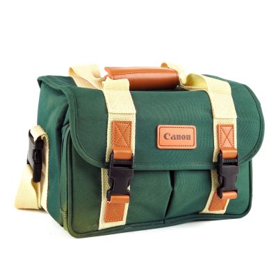 Vintage Canon Green Canvas Camera Bag